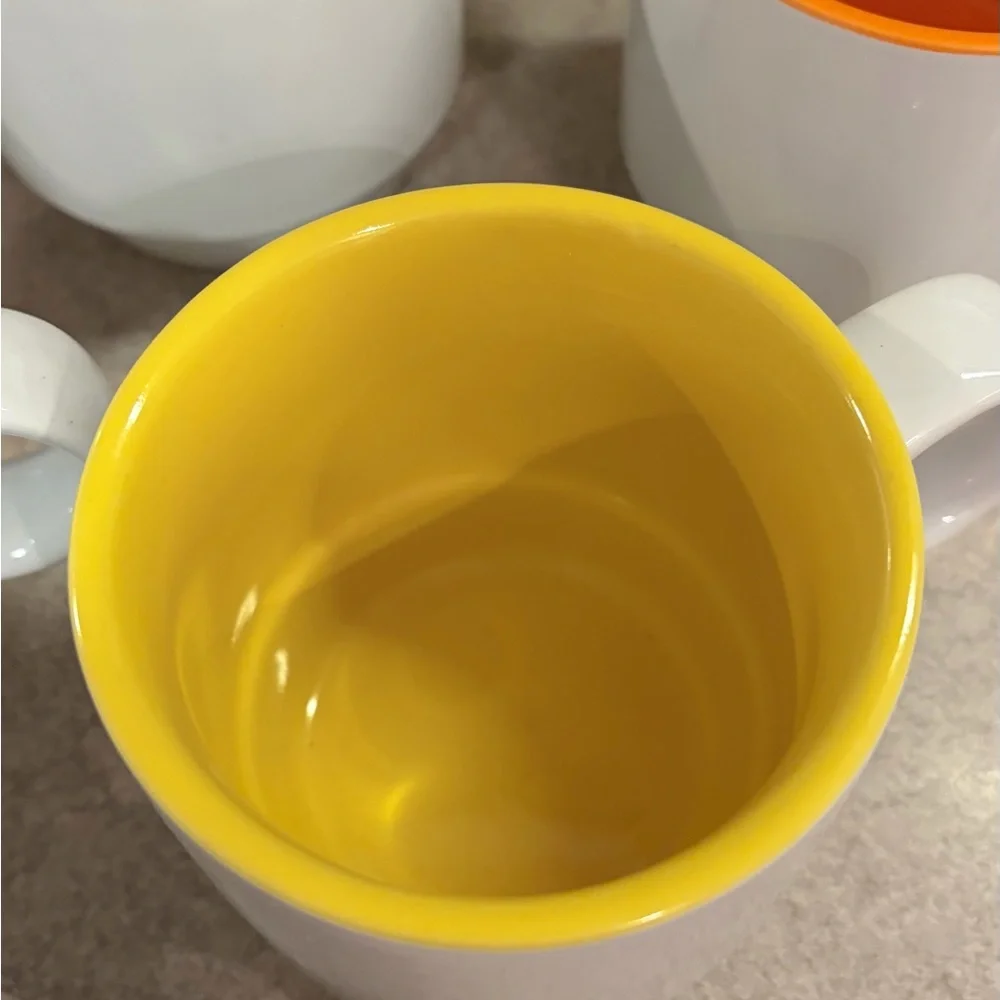 Crate&Barrel Stackable Set of 6 Coffee Cups 8 oz. “Pick Me Up